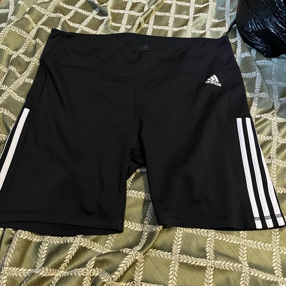 Adidas Women's Black and White Athletic Shorts